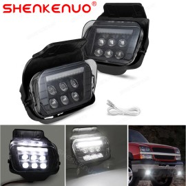 Unbranded Pair Front LED Fog Lights DRL For Chevy Silverado 2003-2006 Avalanche 2002-2006