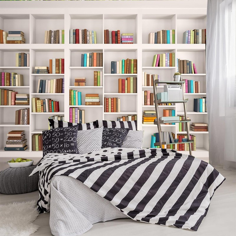 FENDROM - Tapiz de estantería blanca para decoración de recámara,