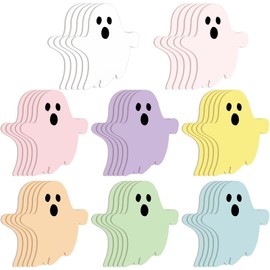Ctosree 40 Pack Halloween Ghost Sticky Notes 8 Pastel Color Cute Sticky Notes Self-Adhesive Kawaii Ghost Memo Note Pads Halloween Stationery for Office Home School Gift for Student 800 Sheet