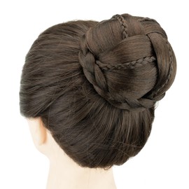 Large Size Dancer Braided Chignon Hair Cover Donut Hairpieces Scrunchie Hair Bun Wig Updo on Wedding Party (Style1)