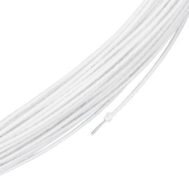 BENECREAT 21.8 Yards White Floral Wires, 20 Gauge Cotton Covered Millinery Wire, Iron Stem Wires for Florist Crafts Making Sewing Supplies Brim Making Accessories