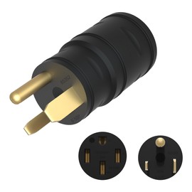 ENERLITES 65352 3 Male Plug to 50 Amp 4 Prong Female Power Adaptor NEMA 6-50P to 14-50R EV Charger Adapter Cord, 50A, Black