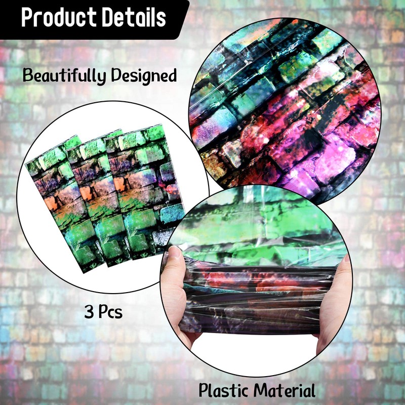 Colorful Brick Tablecloth 54 x 108 Inches Retro 80s 90s