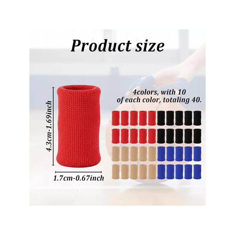 40 PCS 탄성 손가락 압박 슬리브 관절염용 보호대 부목 엄지