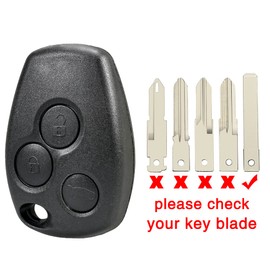 3 Buttons Car Key Case For Renault Clio Modus Trafic Kangoo Master Vauxhall Opel Movano Vivaro Nissan Primastar NV300 NV400 Van (No Blade)