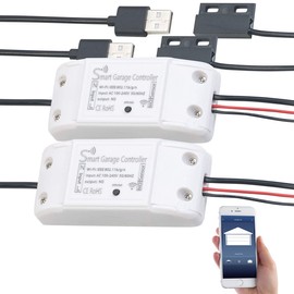 VisorTech Garage Opener: Set of 2 WiFi Garage Door Controls with App, Compatible with Siri & GA (Remote Control Garage Door, Smart WLAN Garage Door Opener, Garage Door Drive)