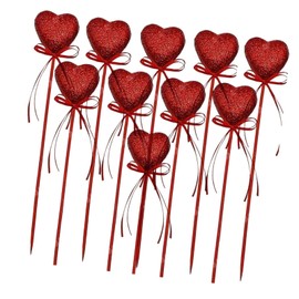 Harilla 10 x Herz-Picks, Cupcake-Topper, Feiertage, Frühlingsaktivitäten, Ornamente, rote Kuchen, Dekoration, Kucheneinlagen, Karte für den Valentinstag