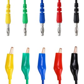 BTSKY 5 Color Identified Automotive Back Probe Lead Set - 15 Pcs 3 Configurations 30V Back Probe Pin + 5 Pcs 4mm Banana Plug to Alligator Clip Extension Lead 500V 5A for Circuit Testing(20 Pcs)