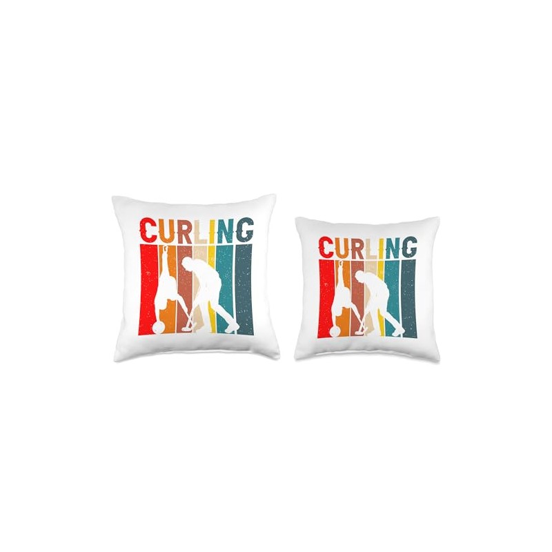 Curler Stone Curling Player Throw Pillow