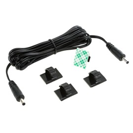 EShine Interconnect Cable - Male to Male, 3.5mm x 1.35mm, for LED Under Cabinet Lighting with Wire Clips (6.5ft, Black)