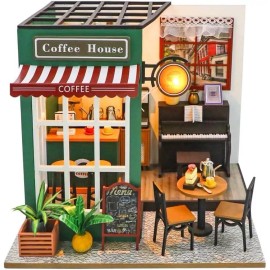 Wizardi Miniature Wizardi Roombox Kit - Coffee Shop Dollhouse Kit