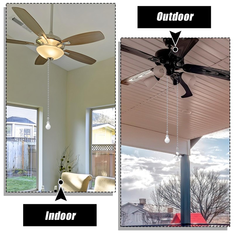 Prasacco 4 Pcs Ceiling Fan Pulls Light and Fan Pull