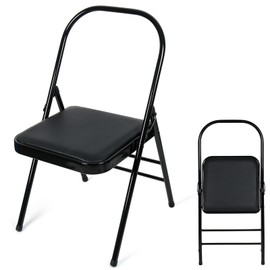 Yoga Chair - INNOLIFE Yoga Auxiliary Chair Backless Relieve Neck and Back Pain Chair, Backless Yoga Chair for Abs & Core, Balance Handstand, Flexibility and Strength Training