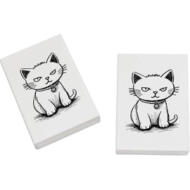 2 x 45mm 'Cunning Cat' Erasers/Rubbers (ER00043713)