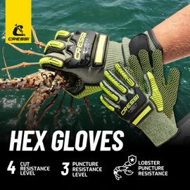 Cressi Hex Grip Gloves - Cut and Abrasion Resistant Gloves for Apnea and Diving, Blue, XS, Adult Unisex