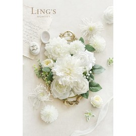 Ling's Moment Artificial Flowers Dahlia Flowers Combo for DIY Wedding Bouquets Centerpieces Arrangements Party Baby Shower Home Decorations