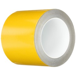 Yellow Retroreflective Line Tape, Width 3.9 x 8.7 ft (100 mm x 22 m), Thickness 0.006 inches (0.16 mm), PET High Visibility