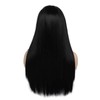 Kaneles Long Straight Black Mix Grey Wig With Bangs Heat