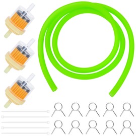 Tunejoy Petrol Hose Kit Motorcycle with 1 m Fuel Line Pack of 3 Petrol Filter 10 Pieces Hose Clamps for Motorcycle Tractors or Small Engines Green