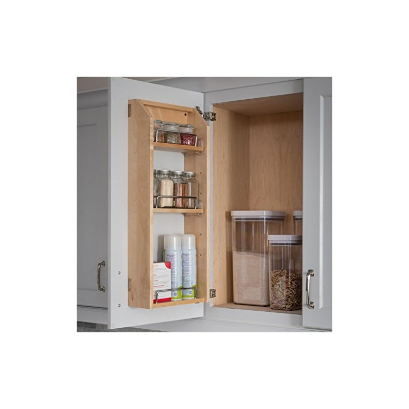 Hardware Resources SPR9A Wall Cabinet Adjustable Spice Rack, Hard Maple