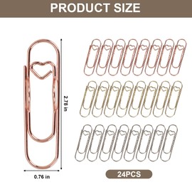 Colorful Metal Pen Holder Clips for Notebook - 24 Pcs Multi-Purpose Planner Pen Holder & Paper Clip Set, Stainless Steel Pencil Clips for Journal Office School Supplies