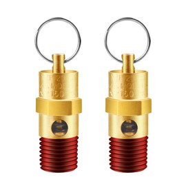 LSTOPGO 2 Pieces 1/4 Inch Male 150 PSI NPT Air Compressor Pressure Relief Valve Brass Safety Valve Air Compressor Check Valve