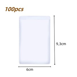 Acrylic 100 Card Sleeves Made of Robust Plastic, Transparent Plastic, ID Holder for Credit Cards, Business Cards, Vertical Glazed ID Protection, Transparent Colours, 9.3 x 6 cm, Card Holder Made of,