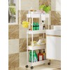 LEHOM 5.1" Slim Storage Cart - 4 Tiers Bathroom Organizer
