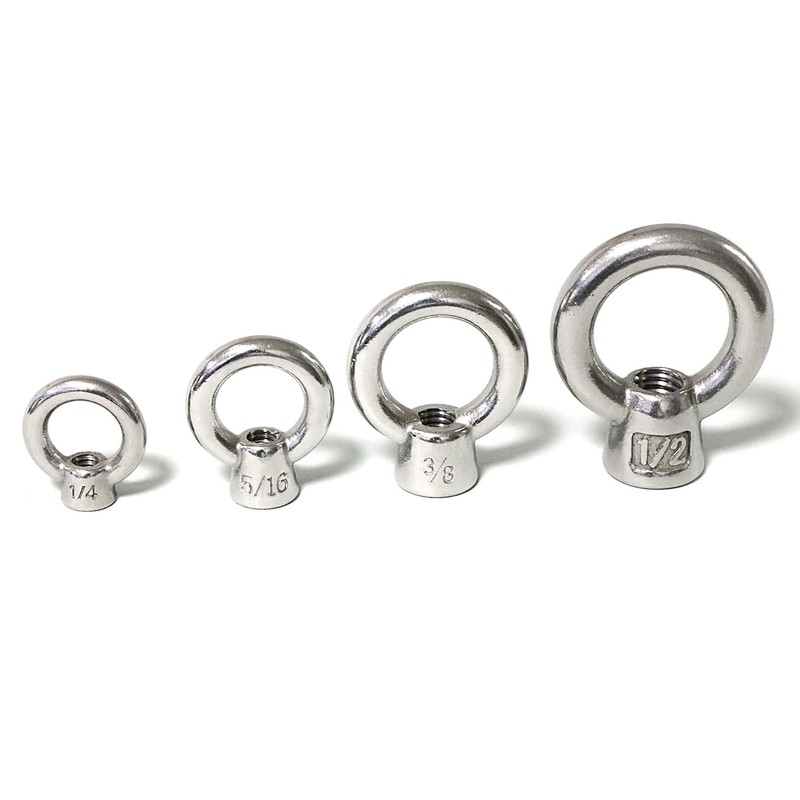 NIDAYE 3/8" UNC Marine Grade Lifting Eye Nut, 316 Stainless