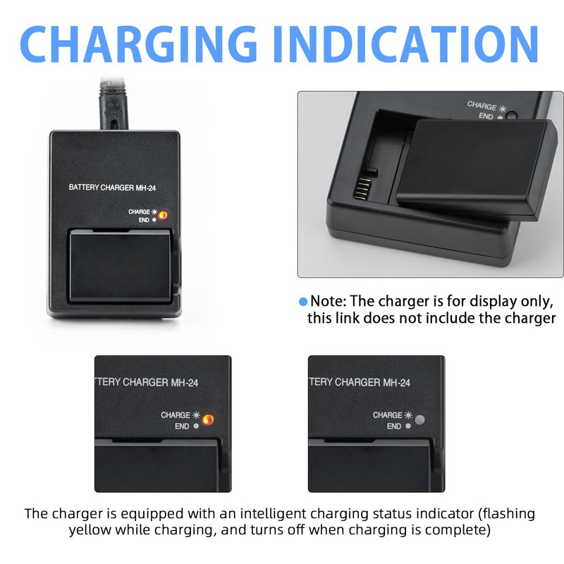 KWTOUL MH-24 Battery Charger for EN-EL14 EN-EL14a Battery Compatible with