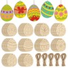 Hinsly Pack of 50 Easter Eggs Wooden Pendants Easter Decoration