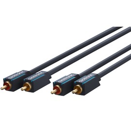 Clicktronic Male to Male Cinch Coaxial Stereo Audio RCA Cable, Black, 10 Metre Length