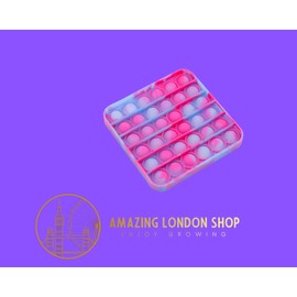 AMAZING LONDON Fidget Toy, Bubble Sensory Autism, Stress Reliever, Anxiety Relief Toys, Push Pop up, Posh Toy, Extrusion Bubble Sensory Toy. (Glow In The Dark Square)