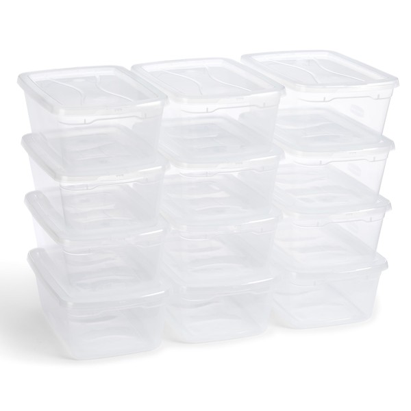 Rubbermaid Cleverstore 6 Qt Clear Storage Bins with Latching Lids,