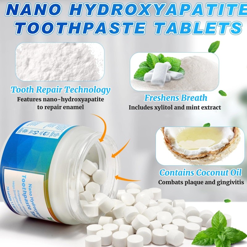 laraspi Toothpaste Tablets, Nano Hydroxyapatite Toothpaste, Flouride & Plastic Free