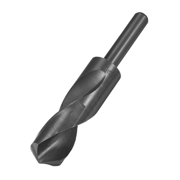 sourcing map Reduced Shank Drill Bit 27mm High Speed Steel HSS 9341 Black Oxide with 1/2 Inch Straight Shank