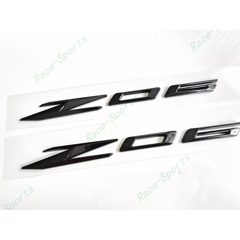 Corvette 2PCS Gloss Flash Black Side Z06 Emblem Badge For