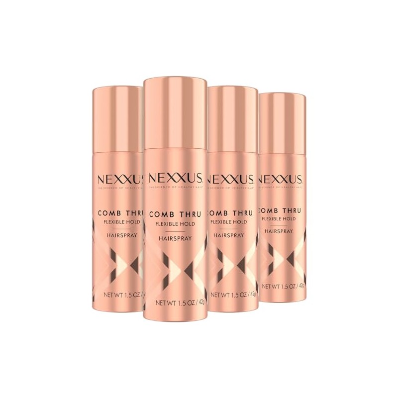Nexxus Travel Hairspray, Comb Thru Flexible Hold 4-Pack – 72-Hour