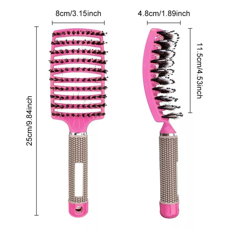 Morsafe Cepillo Cerdas De Jabalí Curvo Ventilado Para Secar Y