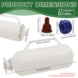 1000ML Baby Lamb Milk Feeder Bottle with Handle and Detachable Nipple,Calf Sheep Lamb Bottles for Baby Lambs Feeding Nursing Bottle Cup with a Replacement Nipple (1000ml)