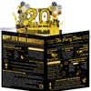 TAKEALOOKO Large 20th Work Anniversary Card - Black Gold 3D