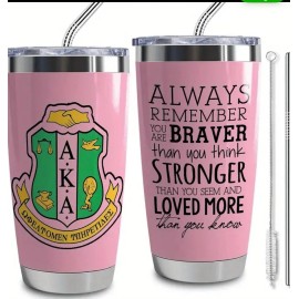 Does Not Apply AKA Sorority Gifts Tumbler for Women Girl,20 oz Insulated aka pink+green