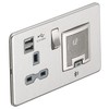 Knightsbridge SFR9905BCG Screwless Socket with 2.4 A USB Chargers and