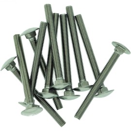 M6 (6mm x 45mm) Cup Square Carriage Bolt (Fully Threaded) - Stainless Steel (A2) (Pack of 10)