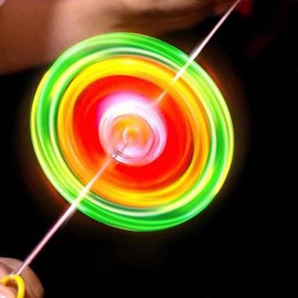 Colorful Flywheel Spinning Toy Spinner Fidget Light Rainbow Lightshow Orbital Flash Novelty Toys Gift Pull Line Flashing Glow in The Dark Wheel Glow Up