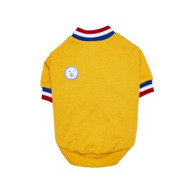 FLOT Designer Dog Shirt with Buttons Premium Materials Tailored Fit Luxury Sweater Designed and Made in Korea (Yellow) X-Large