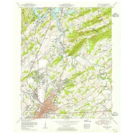 YellowMaps Maryville TN topo map, 1:24000 Scale, 7.5 X 7.5 Minute, Historical, 1953, Updated 1955, 27.5 x 22 in - Polypropylene
