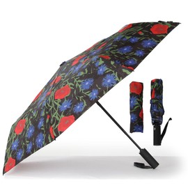 A2Z Compact Travel Umbrella 30cm Supermini Brolly Automatic Umbrellas Floral AOP Windproof Weather Resistant Foldable Pocket Sized Lightweight Brollies Portable 107cm Large Canopy with Sleeve