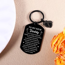 New Dad Gifts First Time, Valentines Day Gifts for New Dad Papa, First Time Daddy Gift, The Expectant Father Keychain, Dads to be Gift for 1st Times Dads, Pregnancy Announcement for Husband Men Daddy