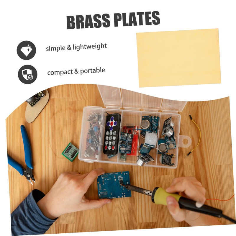 VILLFUL 2pcs Brass Sheet for DIY Crafts Versatile Plate for